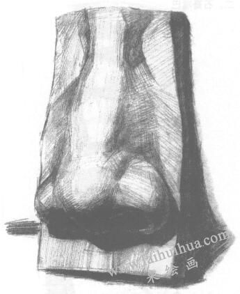 石膏鼻子素描畫(huà)