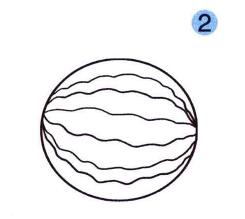 西瓜兒童畫(huà)畫(huà)法步驟02