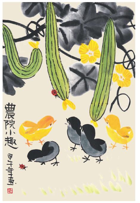 小雞兒童國畫