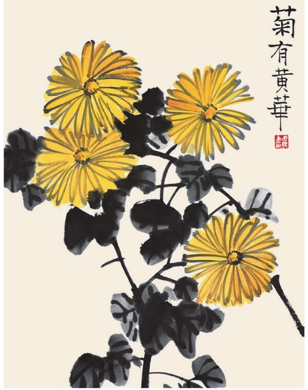 菊花兒童國(guó)畫(huà)