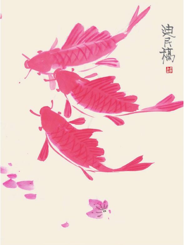 鯉魚兒童國(guó)畫
