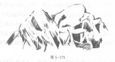 風(fēng)景素描中大塊巖石的素描畫法01
