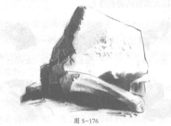 風(fēng)景素描中大塊巖石的素描畫法02