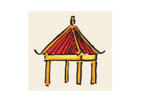 涼亭兒童國畫
