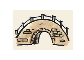 小橋兒童國畫