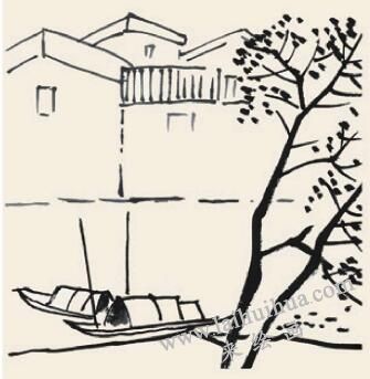 水鄉(xiāng)金秋兒童國(guó)畫畫法步驟03
