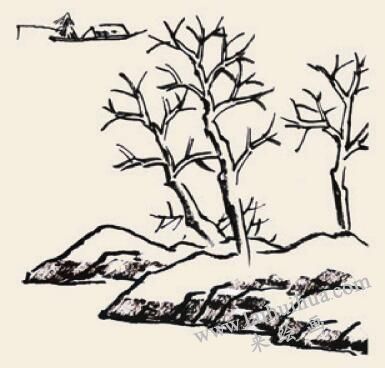獨(dú)釣寒江雪兒童國(guó)畫畫法步驟03