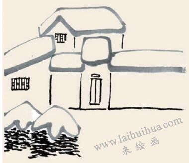 農(nóng)家臘月兒童國(guó)畫(huà)畫(huà)法步驟03