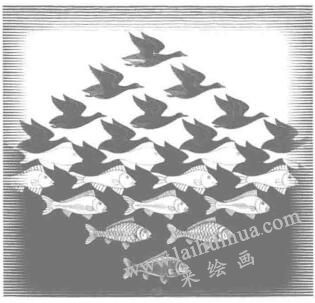 鳥(niǎo)變魚(yú)，埃舍爾