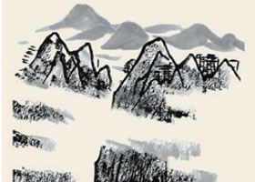 黃山云起兒童國畫