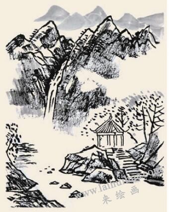 高山流水兒童國(guó)畫