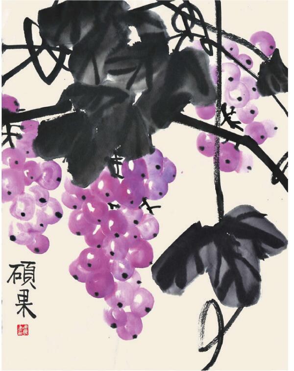 葡萄兒童國(guó)畫(huà)