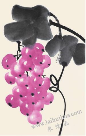 葡萄兒童國(guó)畫(huà)