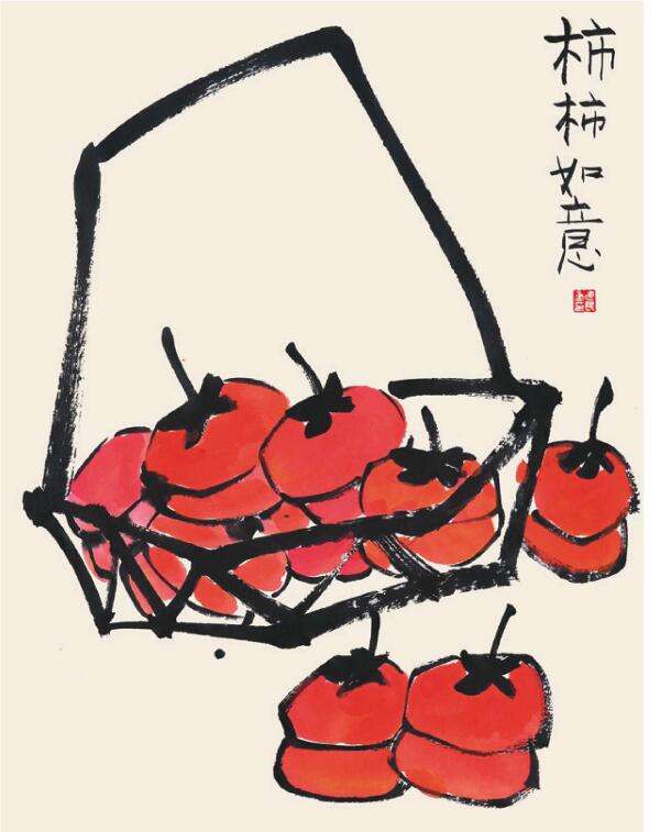 柿子兒童國(guó)畫