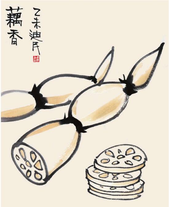 蓮藕兒童國畫