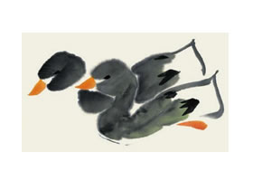 鴨子兒童國(guó)畫