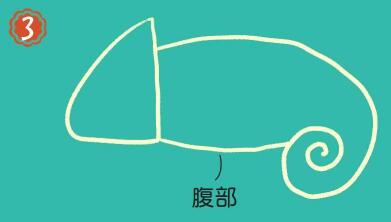 樹上的變色龍簡筆畫畫法步驟03