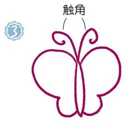 花園里的蝴蝶簡筆畫畫法步驟03