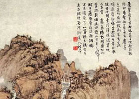 清代髡殘《蒼翠凌天圖》名畫賞析