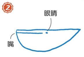 在海里的須鯨簡筆畫畫法步驟02