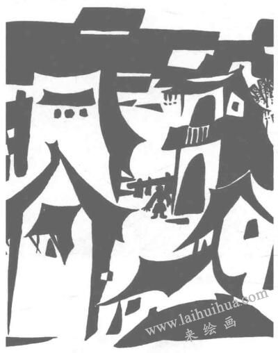 面的組合作品，設(shè)計(jì)素描