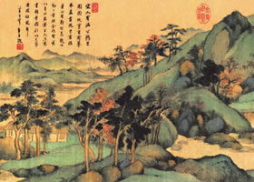 董其昌《設色山水圖》賞析