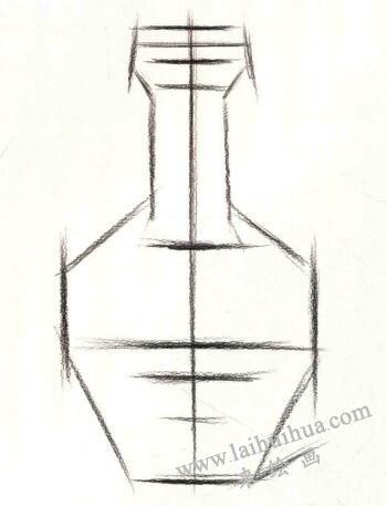長頸陶瓶結(jié)構(gòu)素描作畫步驟01