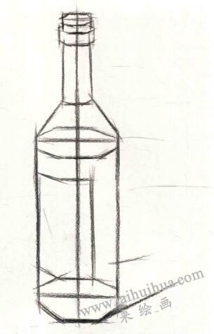 啤酒瓶結(jié)構(gòu)素描作畫(huà)步驟02