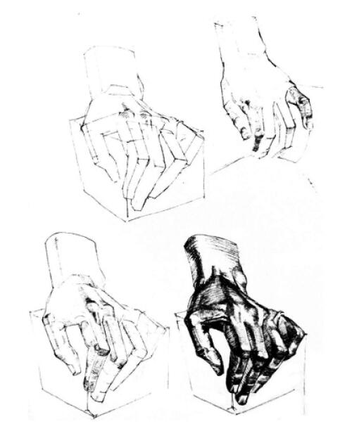 素描手部塑造刻畫方法