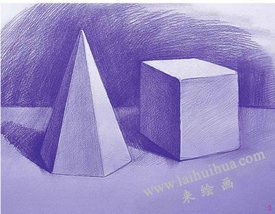 六棱錐體和正方體素描表現(xiàn)步驟03