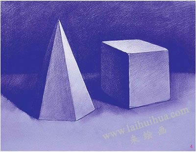 六棱錐體和正方體素描表現(xiàn)步驟04