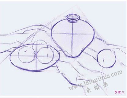 水果組合素描結(jié)構(gòu)畫(huà)法步驟02