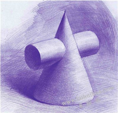 圓錐貫穿體素描明暗畫法