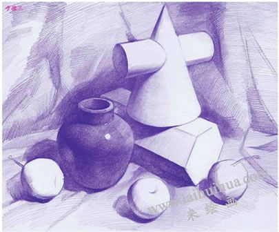 幾何體組合素描的明暗畫法步驟03
