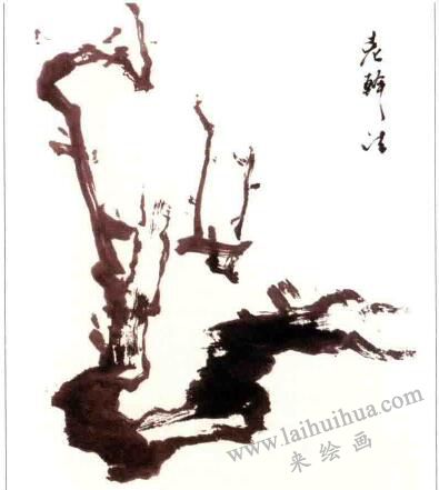 國(guó)畫(huà)梅花：梅干點(diǎn)苔