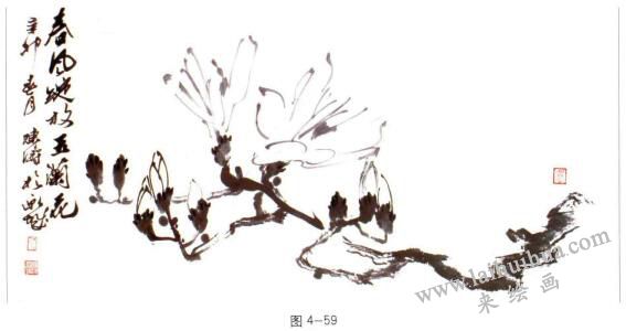 國(guó)畫玉蘭的畫法02