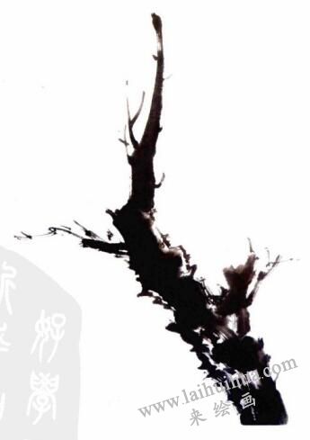 國畫梅花的畫法步驟02