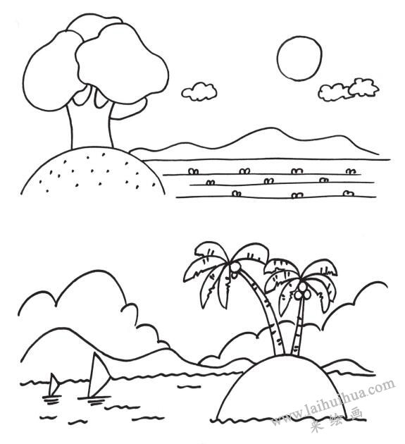 風(fēng)景簡(jiǎn)筆畫中的虛實(shí)處理