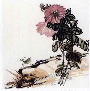國(guó)畫(huà)菊花的范畫(huà)練習(xí)步驟03，范畫(huà)五