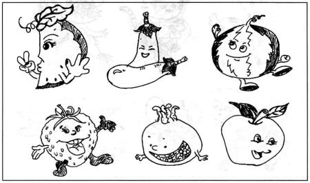 線形色塊結(jié)合式，簡筆畫