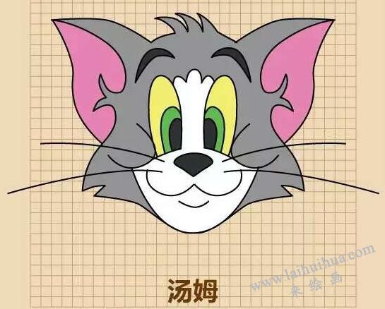 湯姆貓（Tom）簡(jiǎn)筆畫畫法步驟11