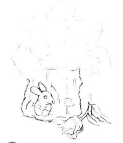 小盆栽木盆花卉素描畫(huà)法步驟03