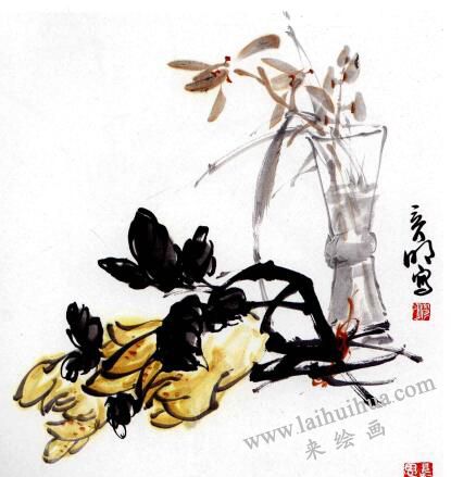 蘭花的畫法范畫畫法步驟04