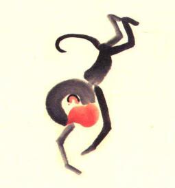 猴子撈月兒童水墨畫(huà)畫(huà)法步驟02