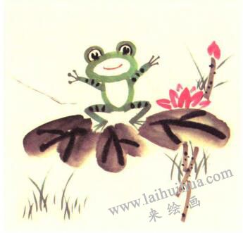小蝌蚪找媽媽兒童水墨畫(huà)畫(huà)法步驟04