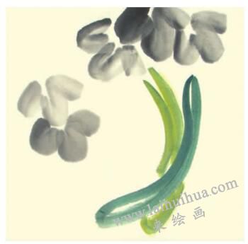 絲瓜兒童水墨畫(huà)畫(huà)法步驟02