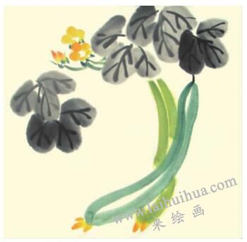 絲瓜兒童水墨畫(huà)畫(huà)法步驟03