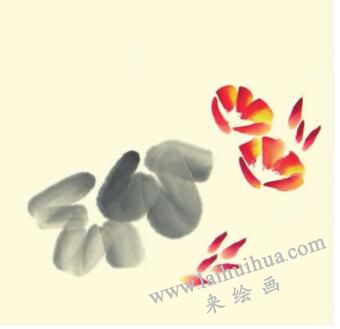 牽牛花兒童水墨畫畫法步驟02