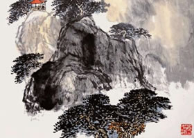水墨山水畫《山色空濛》作品