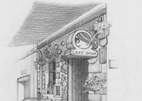 街角小店素描畫(huà)法